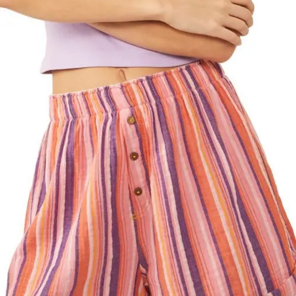 Free People Sunday Morning Lounge Shorts Stripped